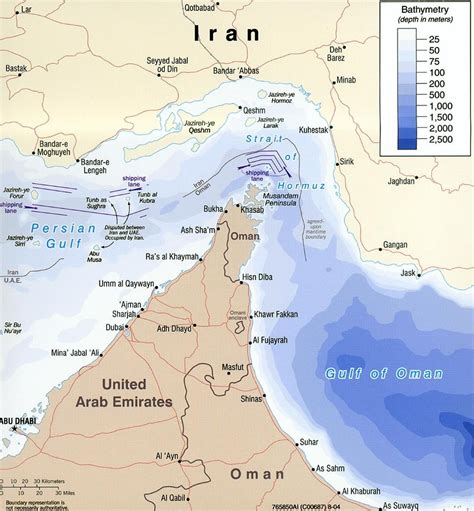 Map of Straits of Hormuz